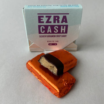 Ezra Cash - Cashew Cardamom Crisp Candy in Dark Chocolate