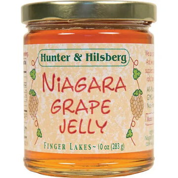 Jar of Hunter & Hilsberg Niagara Grape Jelly on a white background