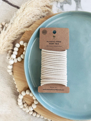 Plastic-Free Hair Ties 20ct white
