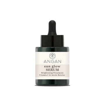 ANGAN sun glow SERUM bottle on a white background