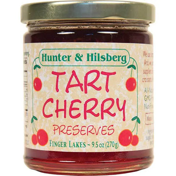 Jar of Hunter & Hilsberg Tart Cherry Preserves on a white background