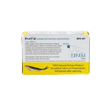 Wild Sardines with Lemon 4.2oz - Matiz