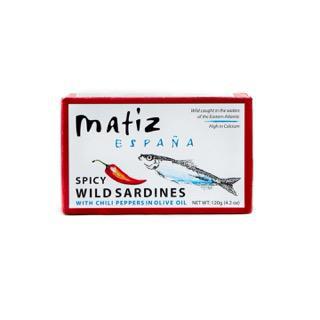 Wild Spicy Sardines with Piri Piri Peppers in Olive oil 4.2oz - Matiz