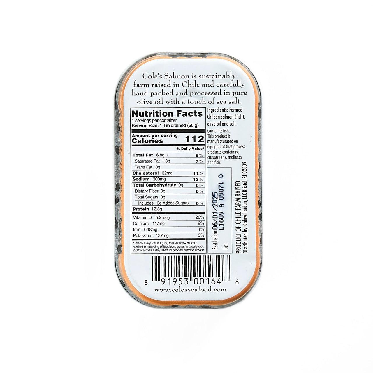 Smoked Salmon in Olive Oil 3.2oz - Cole's Seafood