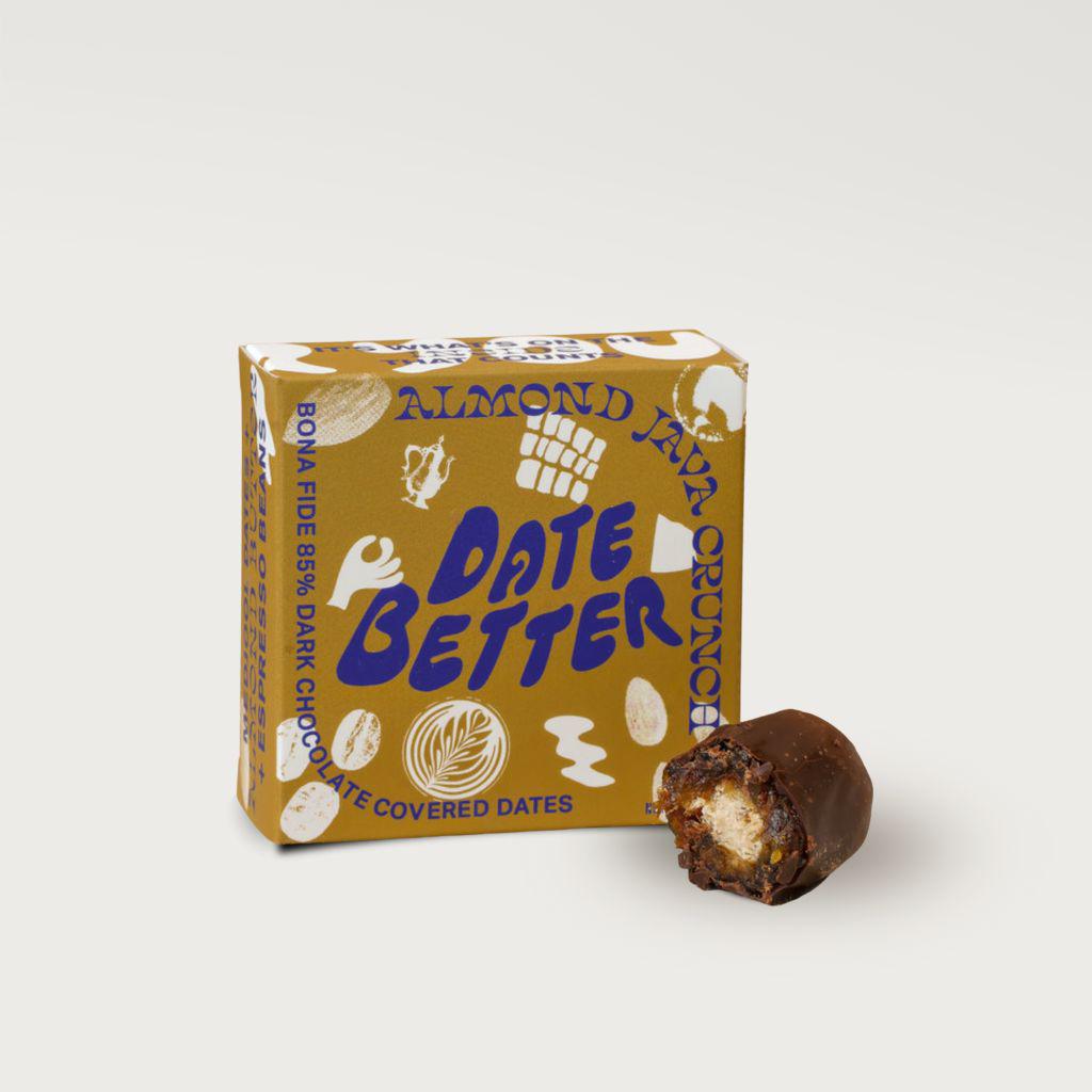Almond Java Crunch Chocolate Covered Dates - Date Better