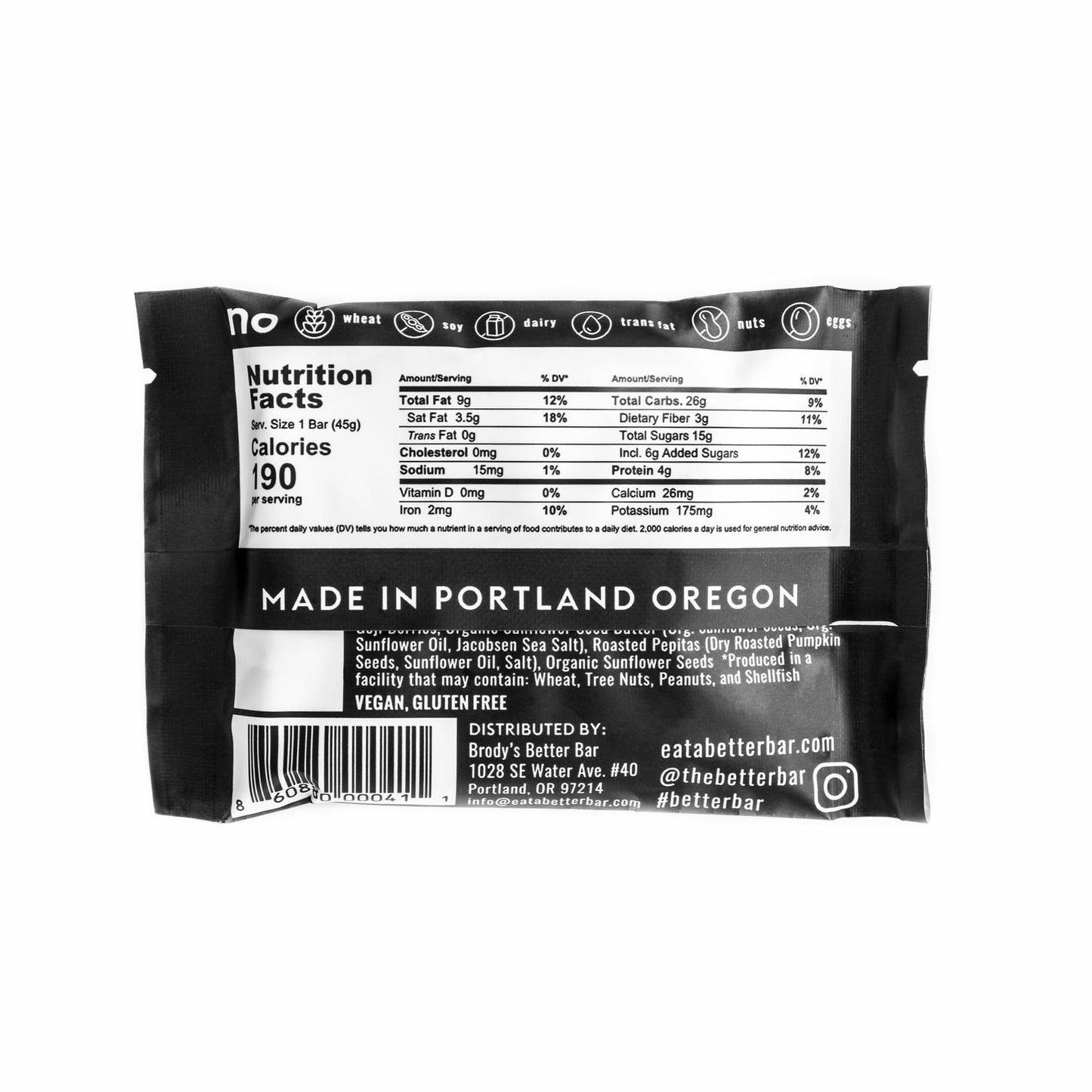 Single Origin Dark Chocolate Dipped Bar - Better Bar