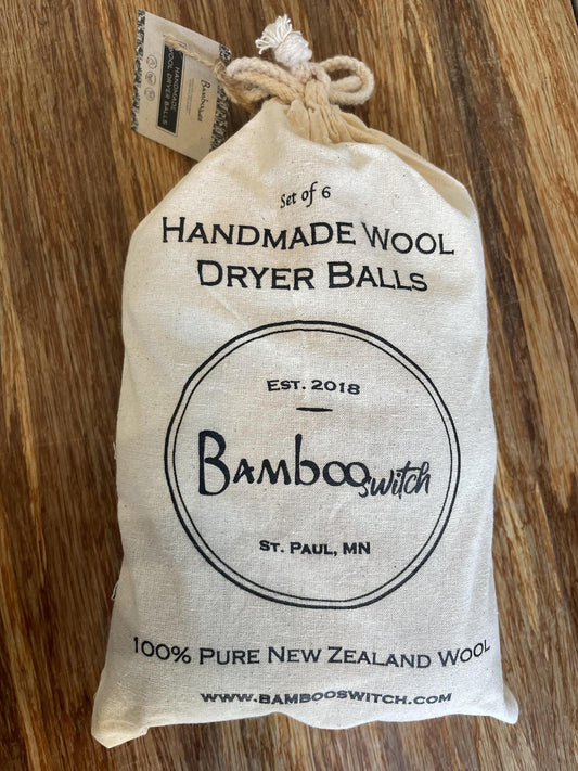 Wool Dryer Balls 6-Pack - Bamboo Switch
