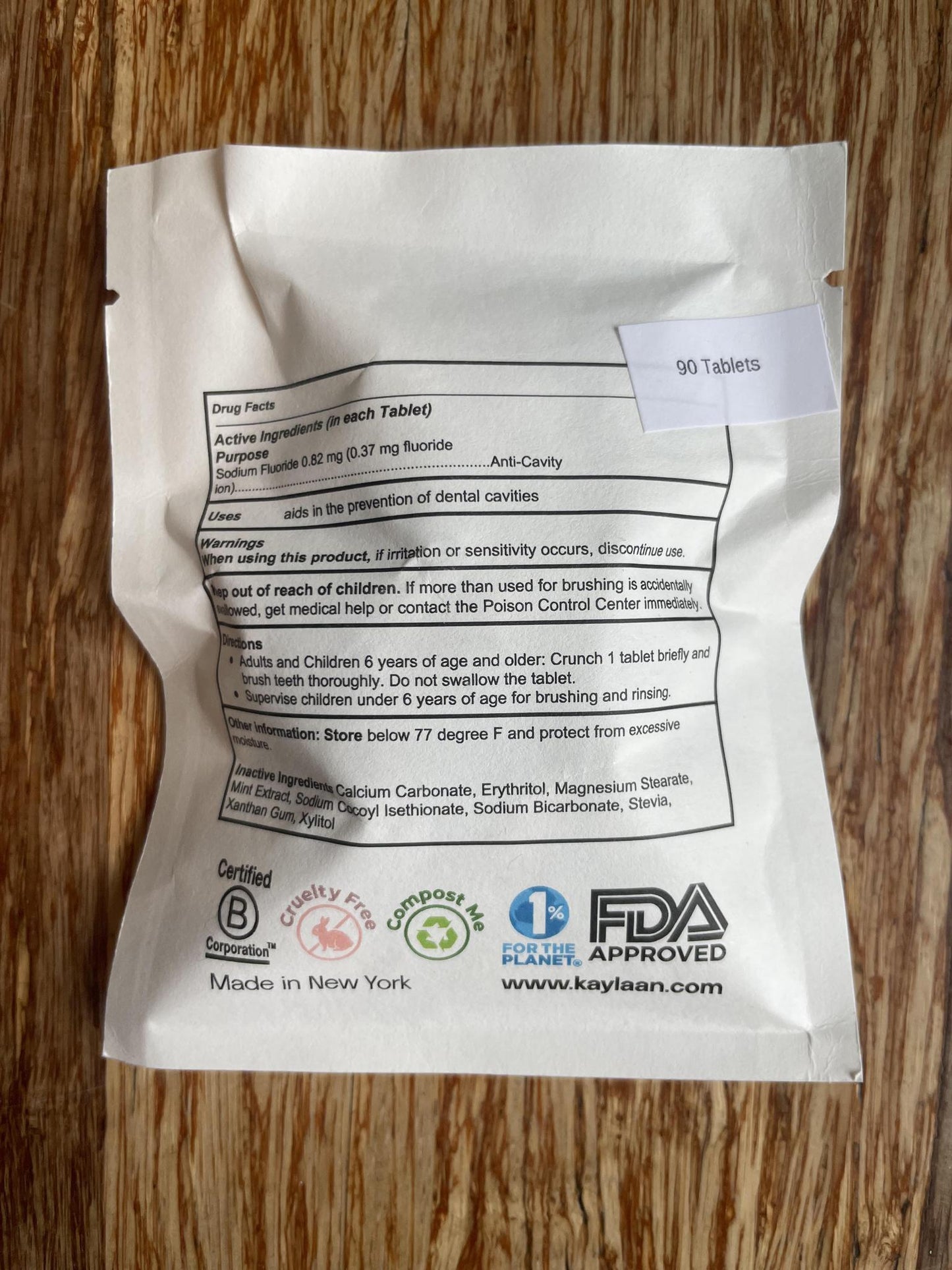 Kaylaan, Fluoride Refill Pack, Mint 90ct