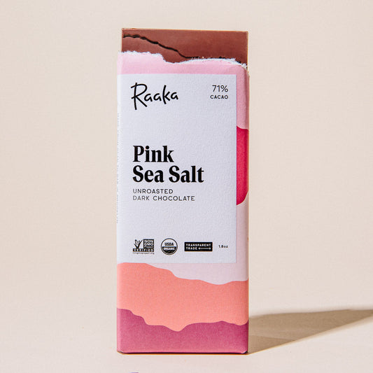 71% Pink Sea Salt Chocolate Bar - Raaka