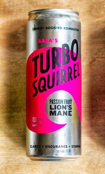 Passion Fruit Lion's Mane Kombucha - Turbo Squirrel 12oz