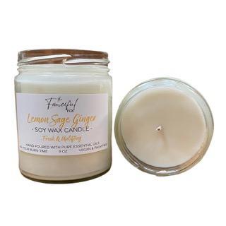 Fanciful Fox- Lemon Sage Ginger Soy Wax Candle
