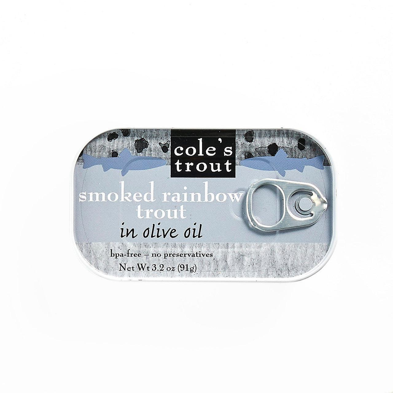 Smoked Rainbow Trout in Olive Oil 3.2oz - Cole's Seafood