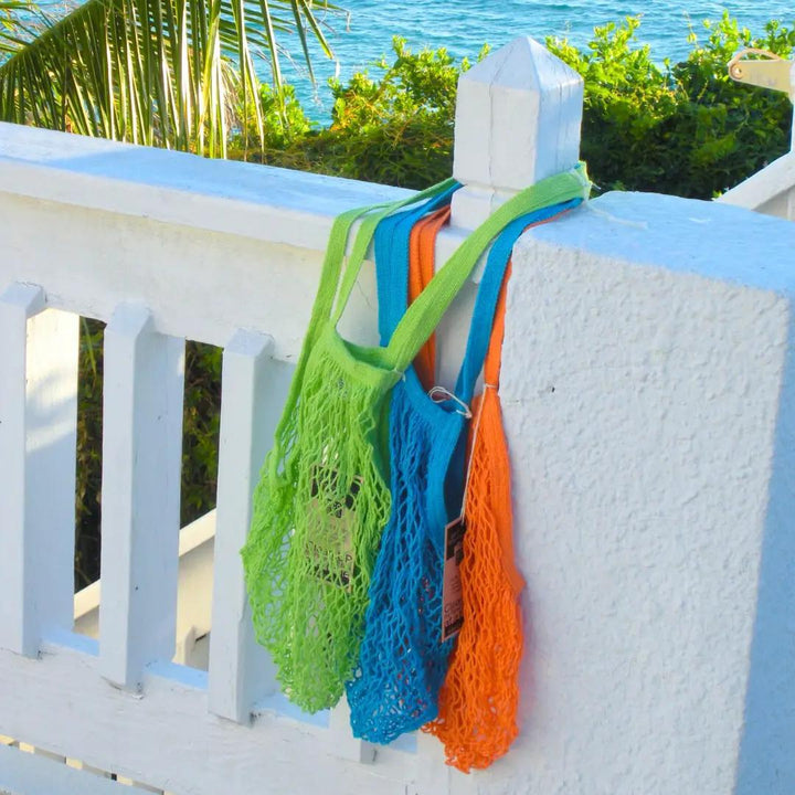 Natural Cotton Long Handle String Bag-Tropical