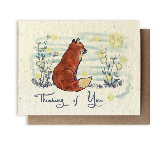 "Thinking of You" Fox Plantable Wildflower Card