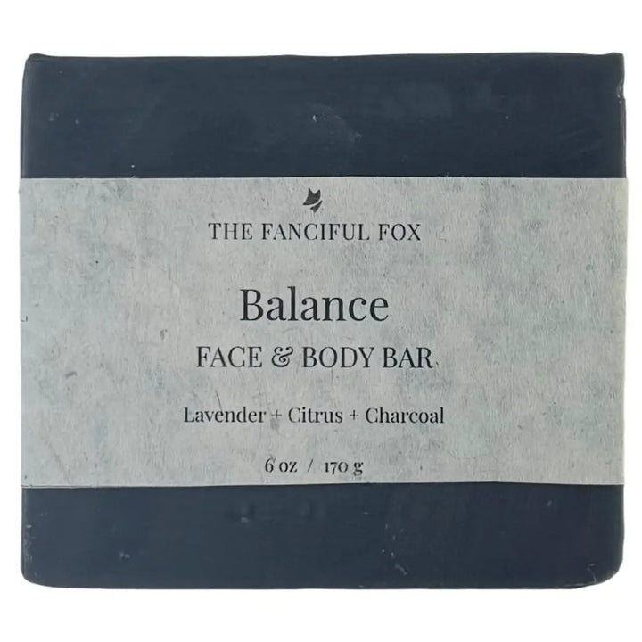 Black face and body bar with 'The Fanciful Fox' label on a white background