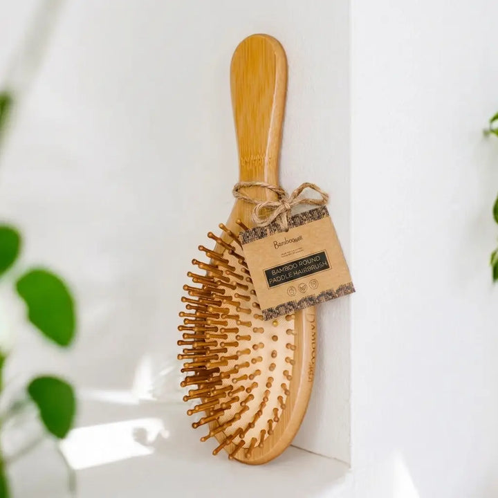 Bamboo Paddle Hairbrush - Round