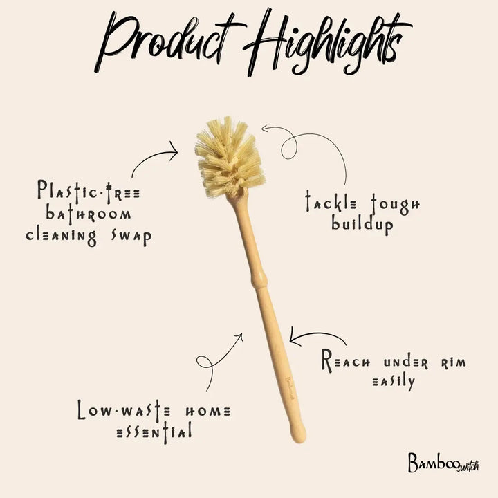 Bamboo Toilet Brush | Plant Based Sisal Bristle