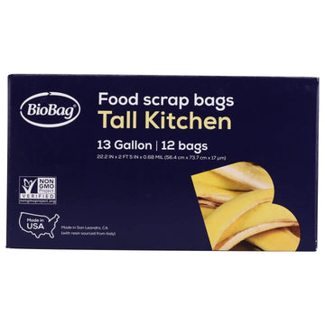 Biobag 100% Compostable 13-Gallon Tall Food Waste Bag (144)