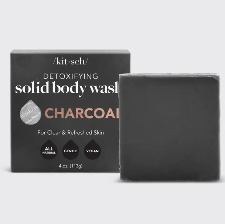 Kit Sch Charcoal Detoxifying Solid Body Wash with packaging on a light gray background