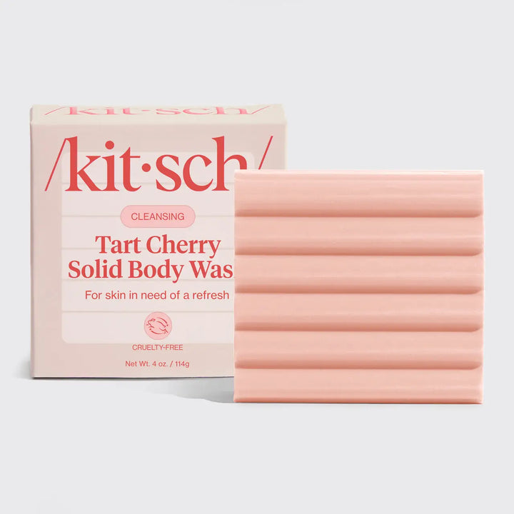 Kit Sch Tart Cherry Solid Body Wash with packaging on a light gray background