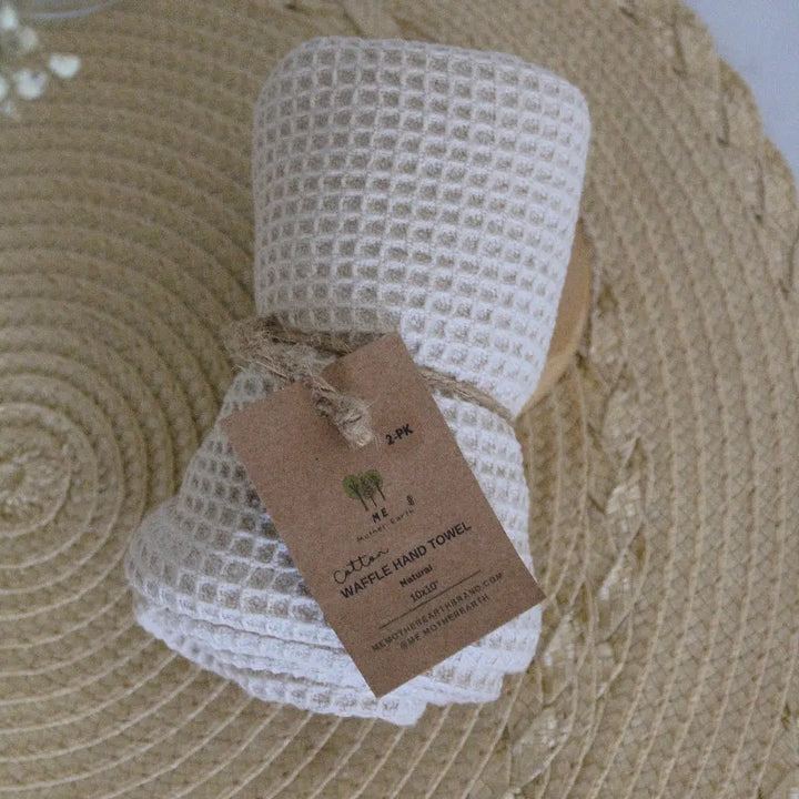 Cotton Waffle Hand Towels 2pk Neutral