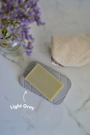 Geometric Quick-Dry Diatomite Soap Dish light grey