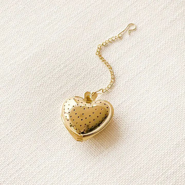 Heart-Shaped Gold Tea Infuser For Loose Leaf & Spices