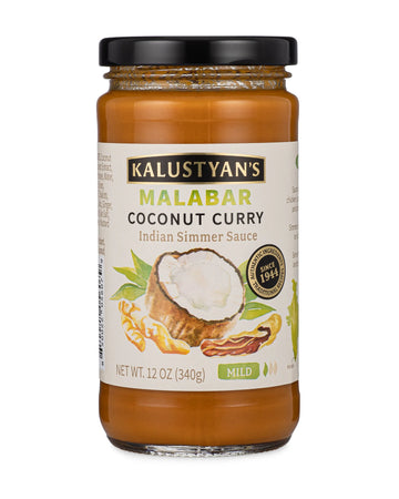 Jar of Kalustyan's Malabar Coconut Curry on a white background