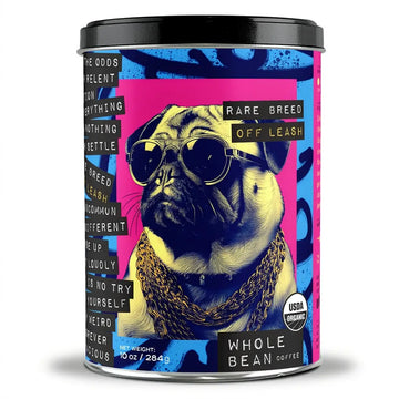 Medium Roast Ground Coffee, Off Leash, 10oz Tin