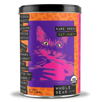 Medium Roast Whole Bean Coffee, Cat Magic, 10oz Tin