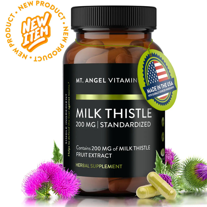 Mt. Angel Vitamins' Milk Thistle 200mg - 60 Vegetarian Caps