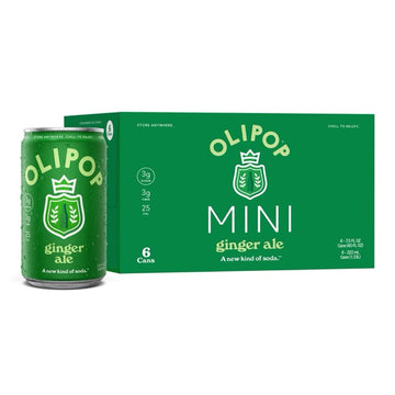 OLIPOP Mini 3g Fiber Prebiotic Soda, Ginger Ale - 6pk/7.5 fl oz Cans Copy