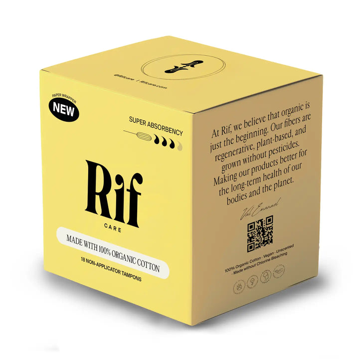 Super Absorbency Organic Non-Applicator Tampons (18 Ct)