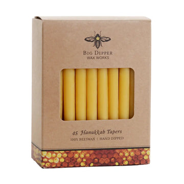 Taper Candles – 100% Pure Beeswax – Hanukkah 5” Hand-Dipped Natural