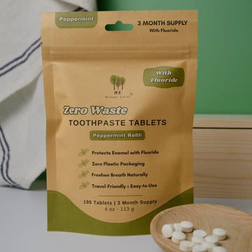 Toothpaste Tablets: 3 Month Refills- Peppermint with Fluoride
