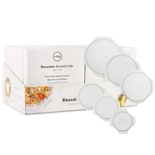 Tray Pack Display Reusable Silicone Stretch Lids - Set of 6
