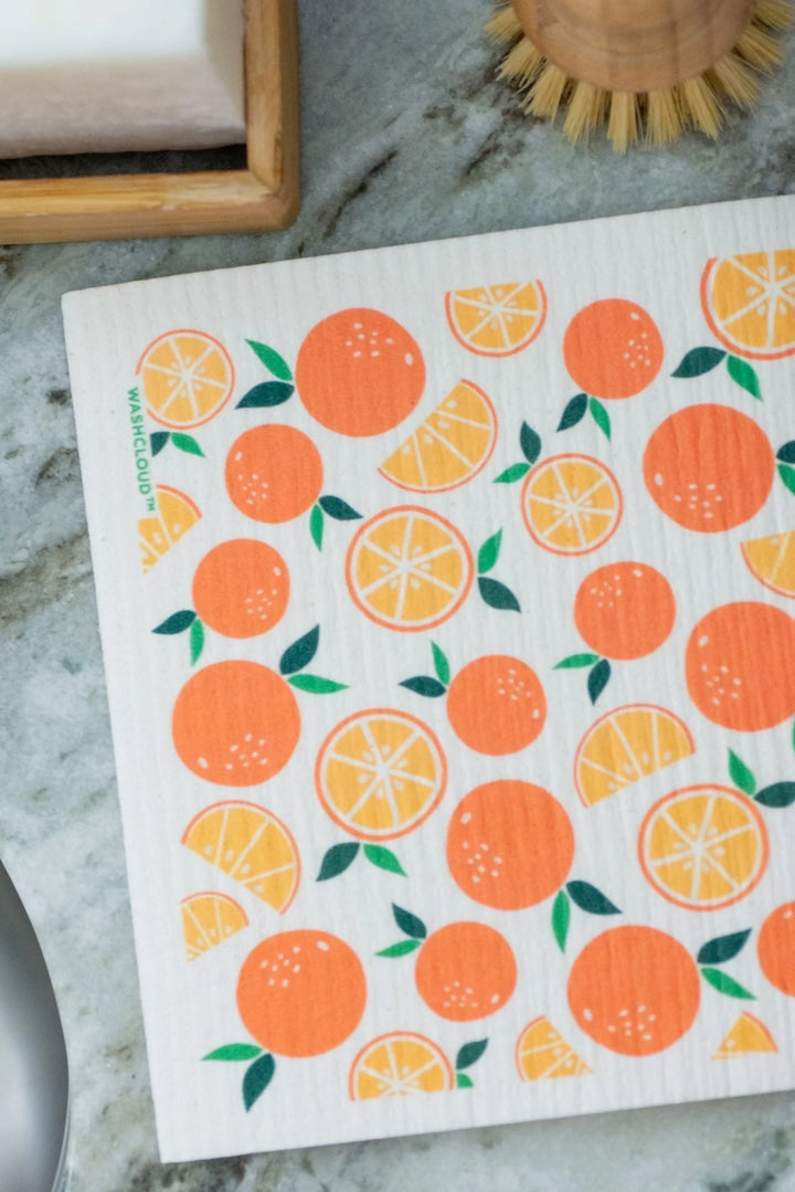 Washcloud® Citrus Sunrise - Oranges Swedish Dish Cloth - No Tox Life