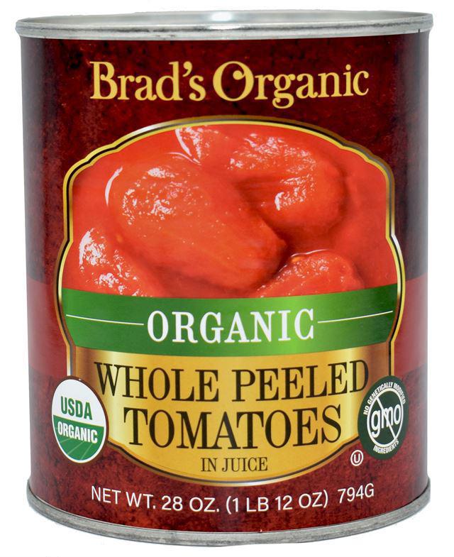 Whole Peeled Tomatoes, Organic 28oz - Brad's Organic