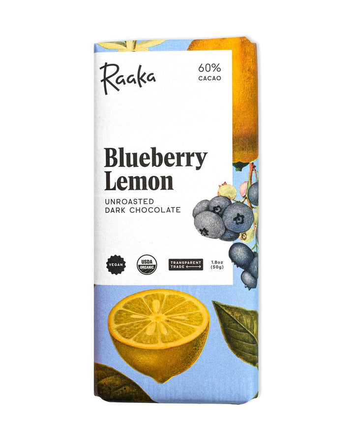 60% Blueberry Lemon Chocolate Bar - Raaka