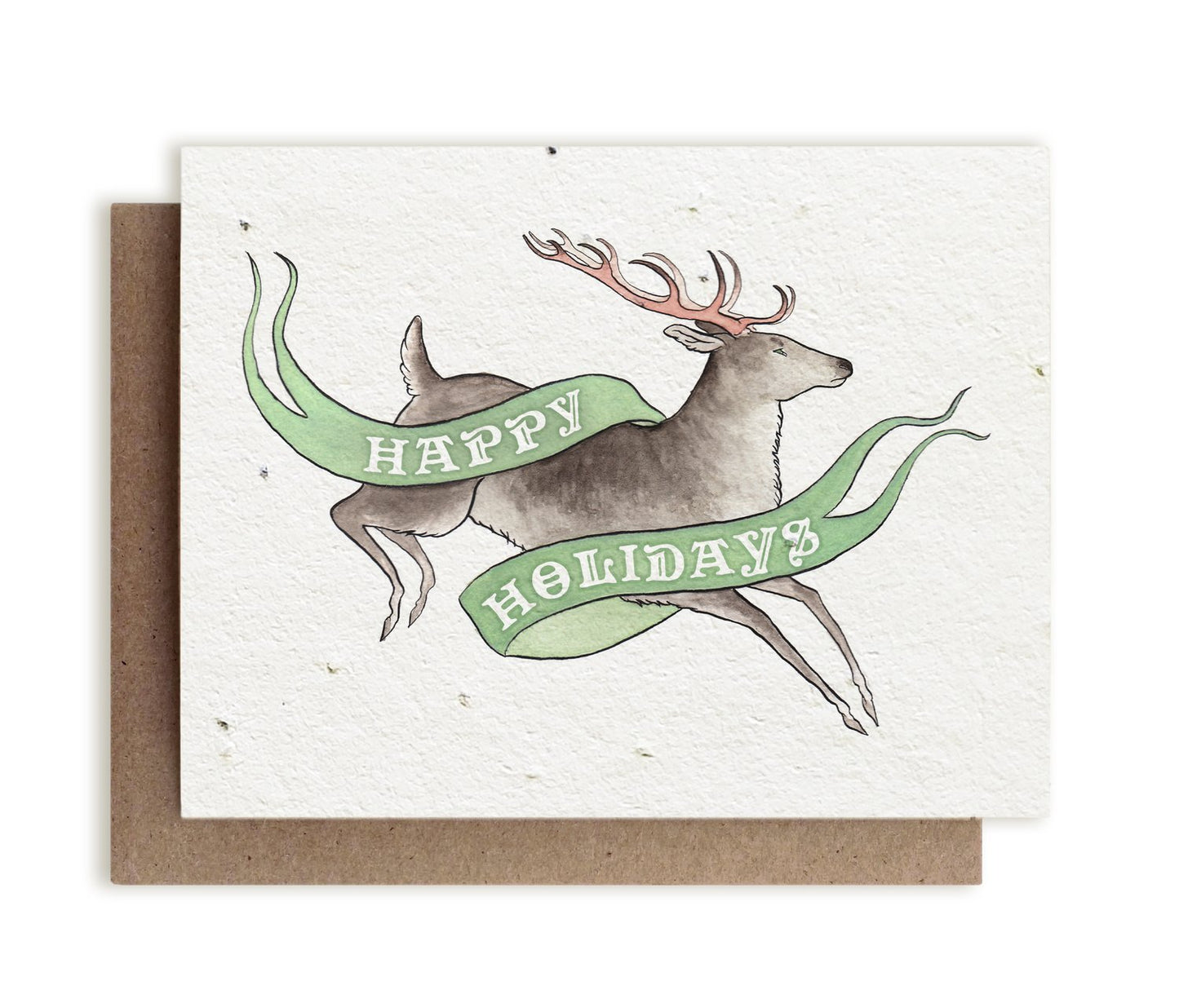 Reindeer Happy Holidays Plantable Herb Card