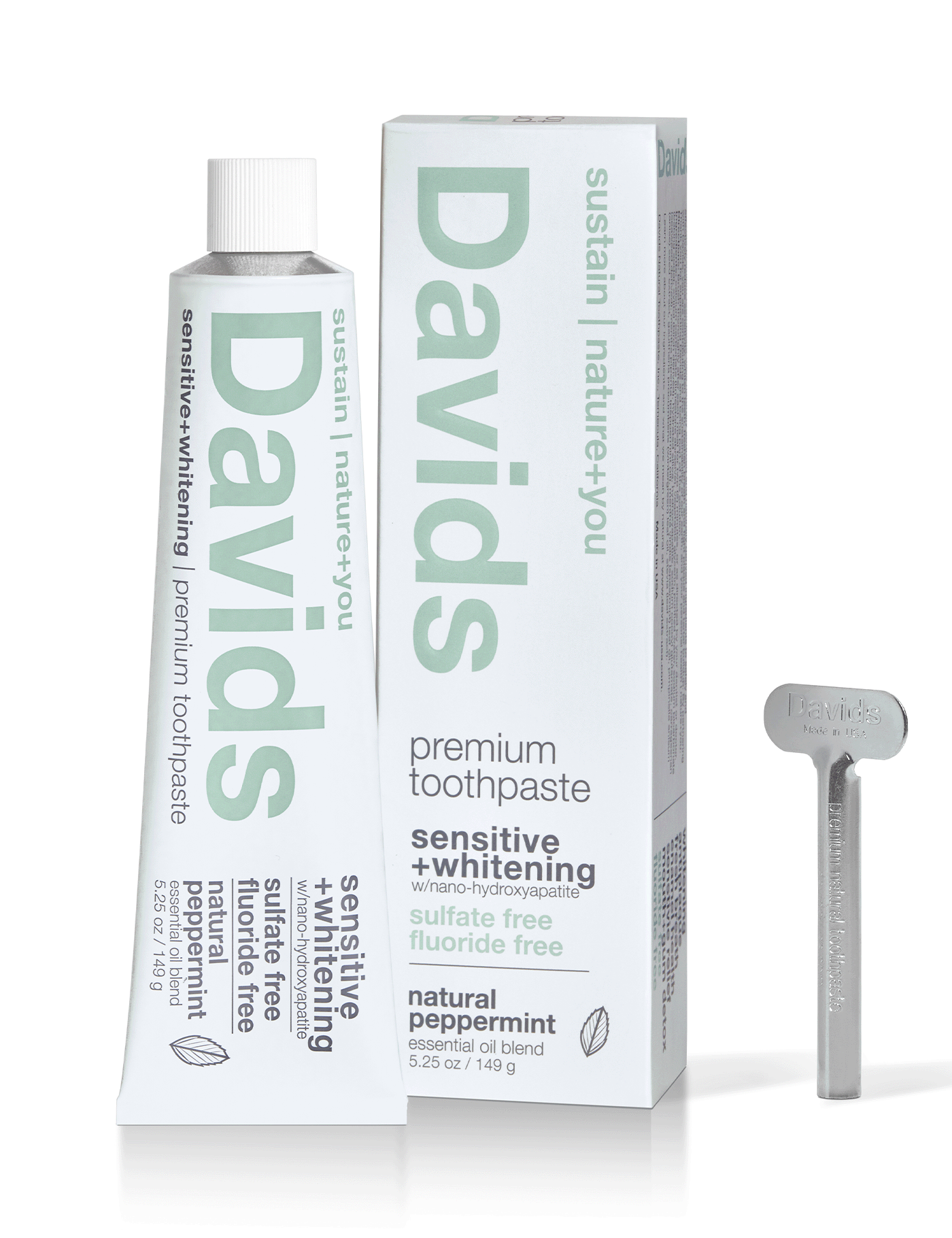 Sensitive + Whitening Peppermint Toothpaste - Davids