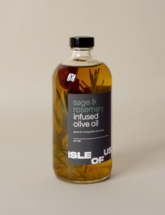 Sage & Rosemary Infused Olive Oil 15oz - Isle of Us